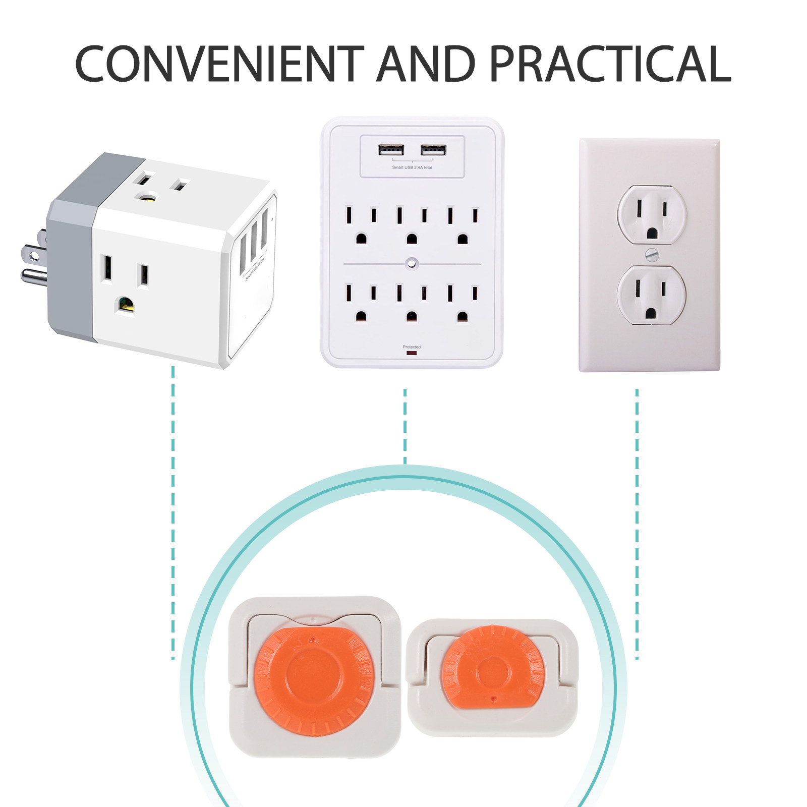 24Pcs Universal Fit Orange ABS - огляд і ціна Outlet Cover Baby