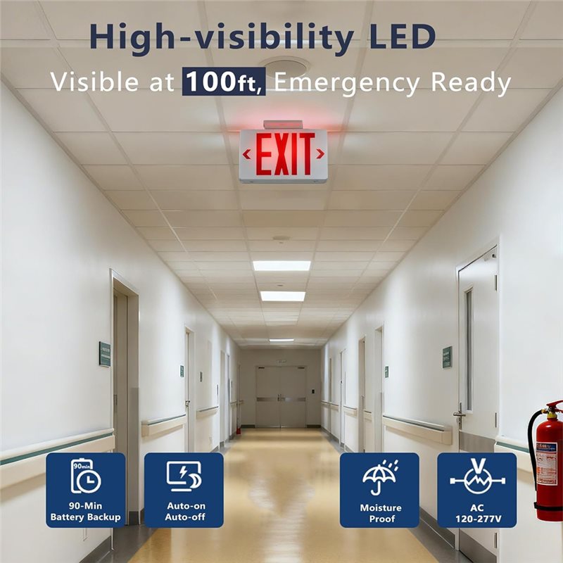 【A10R】Red Exit Sign With Emerg - огляд і ціна Emergency Exit Sign