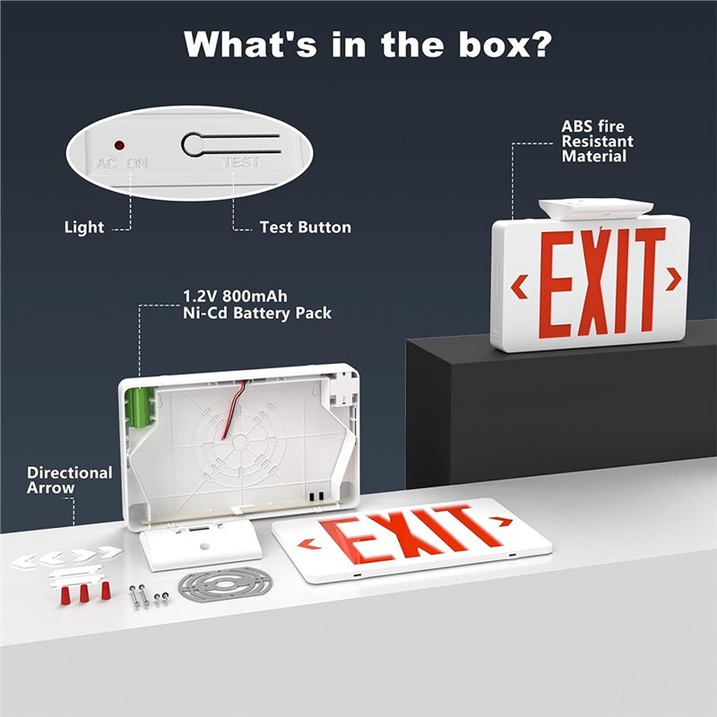 【A10R】Red Exit Sign With Emerg - огляд і ціна Emergency Exit Sign
